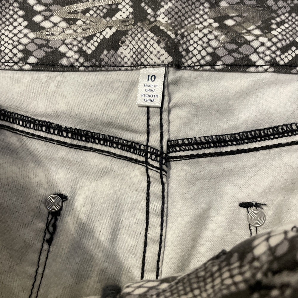 Seven 7 Womens Tummyless High Rise Skinny Neutral Snake‎ Skin Size 10 - Picture 2 of 10
